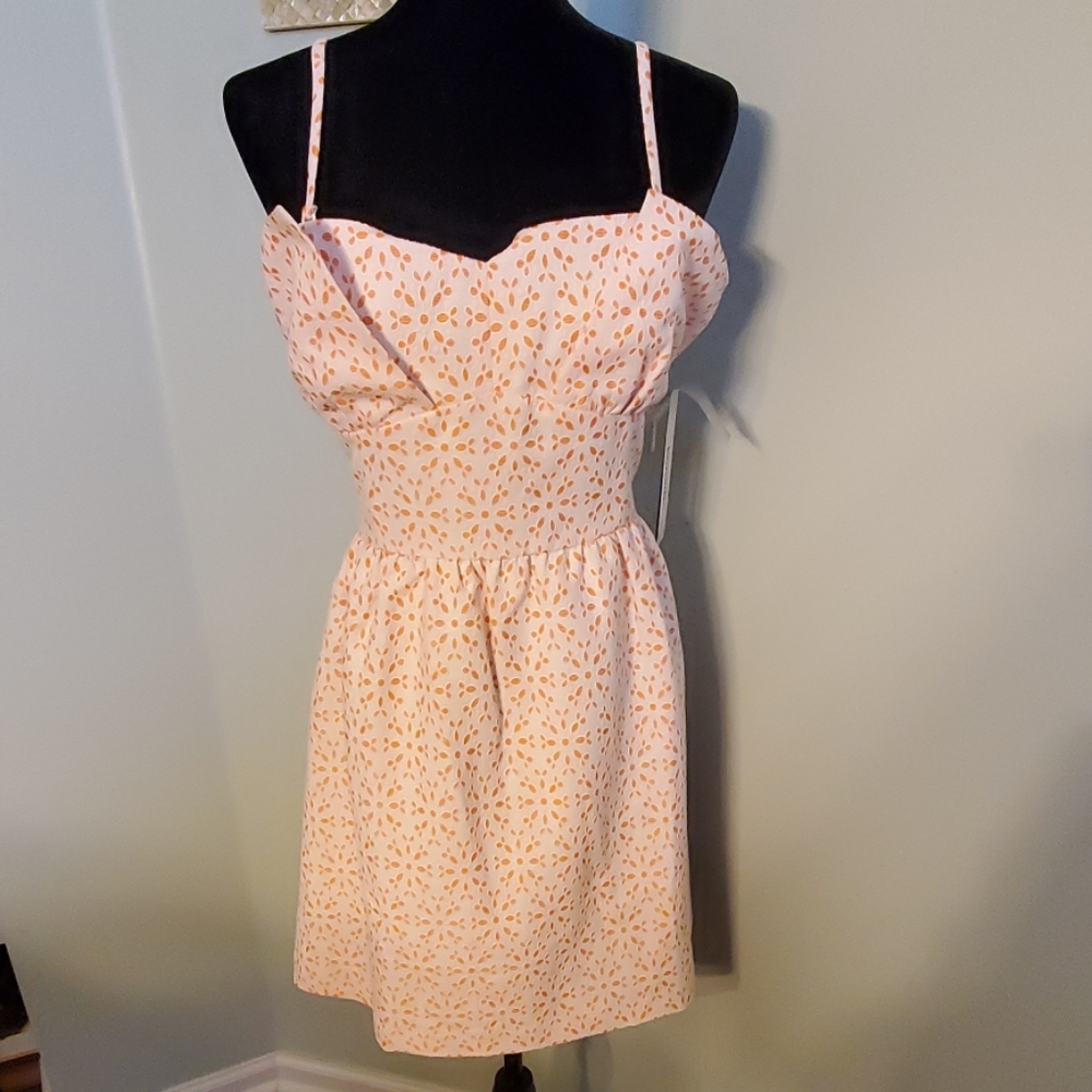 NWT- Kensie midi dress guava/white fabric- 14